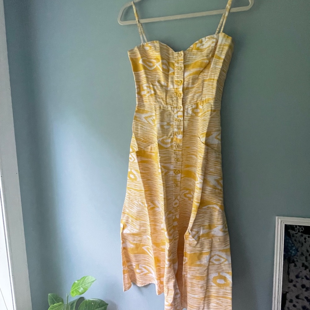 Reformation Canon Dress in Yellow Grain 0 - Picture 7 of 12